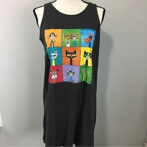 2 for $10 Pete the cat and friends gray tank top dress